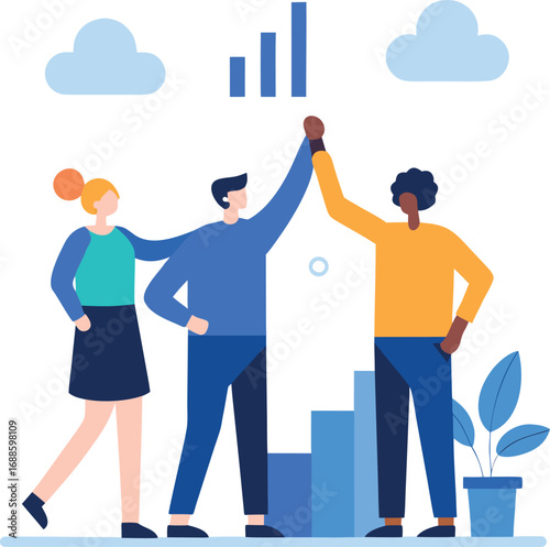 teamwork, collaboration, diverse people, office illustration, working together, flat style, vector design, communication, HR, corporate, multicultural team, unity, partnership, business concept