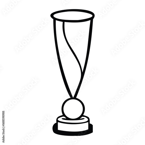Silver trophy cup isolated on white background for award and achievement