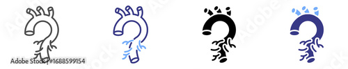 aorta icon set multiple style