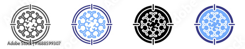 targeted therapy icon set multiple style