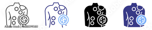 skin cancer icon set multiple style