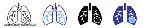 lung cancer icon set multiple style