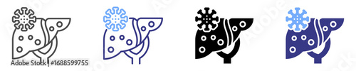 hepatitis b icon set multiple style