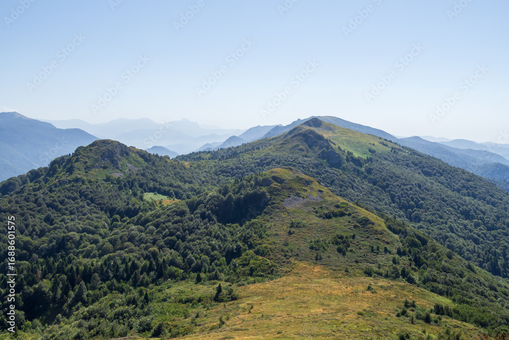 Fototapeta premium Seven-headed mountain range, Tuapse region, Russia.