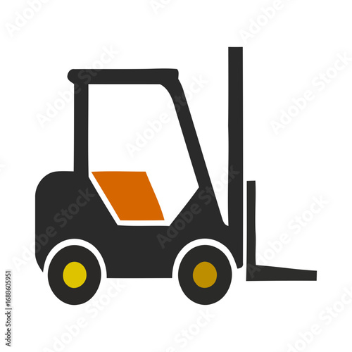 Simple forklift icon isolated on transparent background