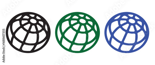 Icons of the Earth Representing Globalization, Digital Connectivity, and International Networking