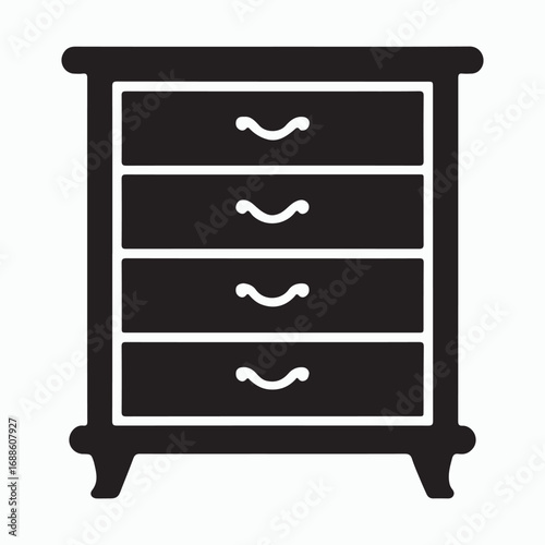 Chest of drawers modern storage solid icon