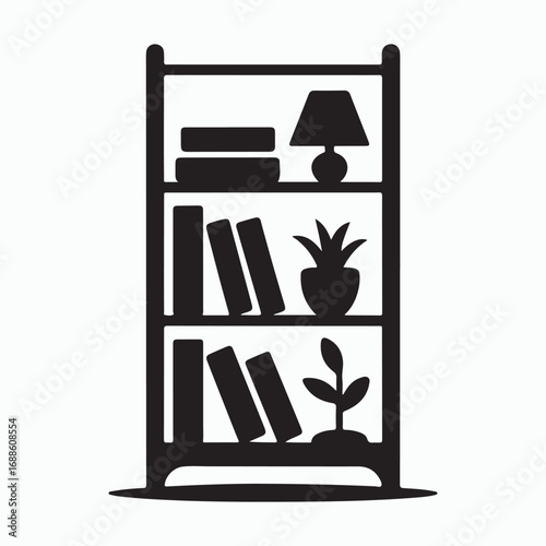 Standing bookshelf lamp modern solid icon