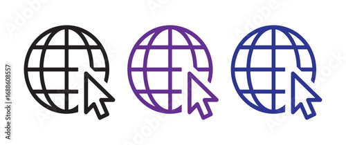 Universal Globe Search Symbols for Online Data and Information Access