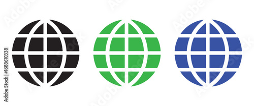 Colorful Globes Illustrating International Business, Globalization, and Digital Networks for Marketing and Presentations