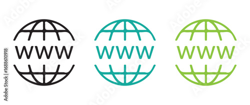 World Wide Web Icons Set for Internet and Technology