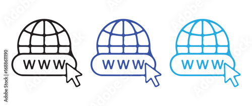 Global Map Icons with Cursor Pointer for Digital Search