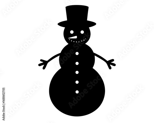 Snowman silhouette vector