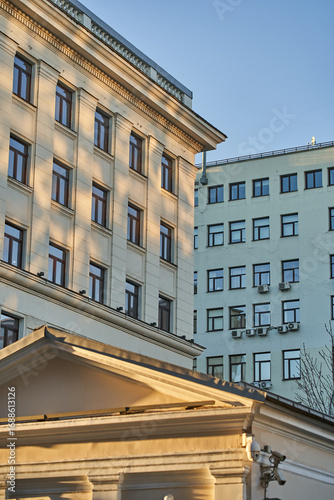 facade of a building with blue sky