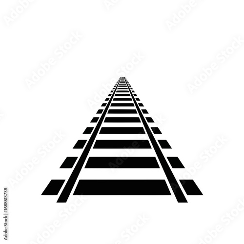 railroad tracks isolated on white