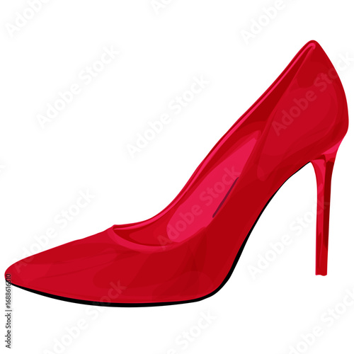 Vector illustration of bold red stiletto heels, perfect for fashion branding and design.