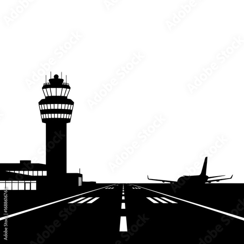 Airplane runway vector illustration