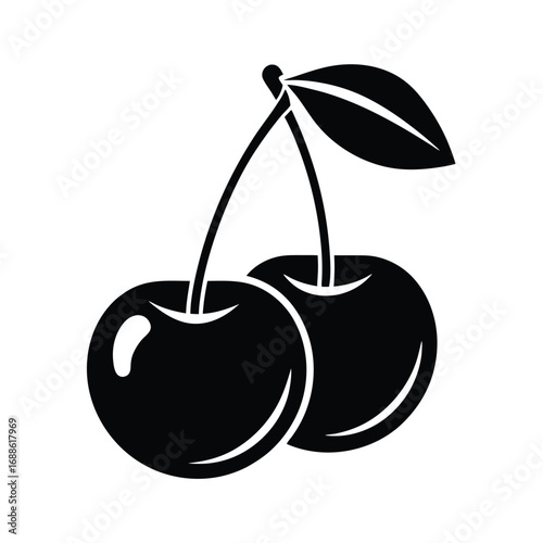 Cherry Icon Flat Vector Style Design