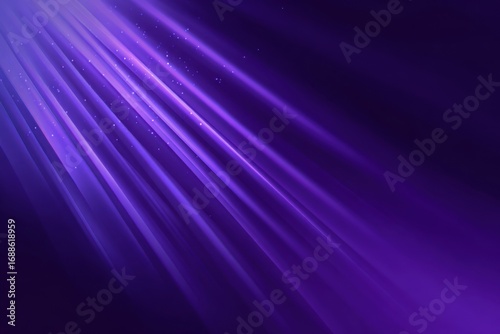Purple light rays radiate from corner, dark background