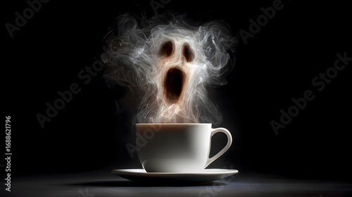 Cup of Coffee on Black Background | Moody Coffee Photography | Black Coffee Cup Artworks | Coffee on Dark Surfaces | Espresso & Latte on Black | Coffee Mug Dark Theme Visuals