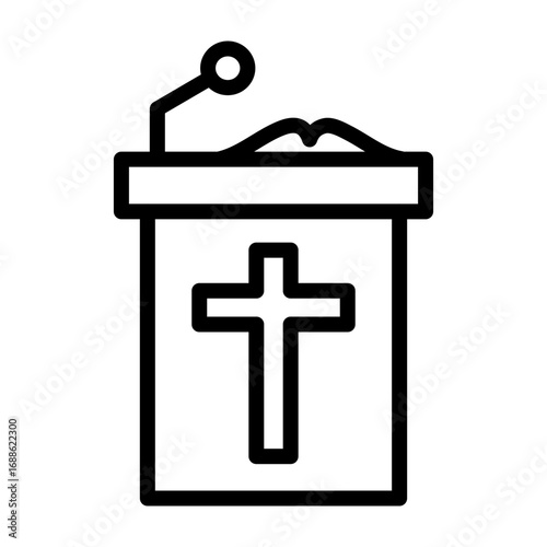 Sermon Vector Line Icon Design