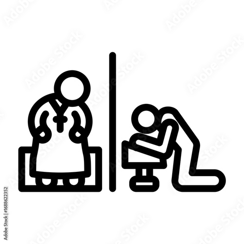 Confession Vector Line Icon Design