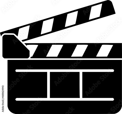 party clapperboard icon silhouette vector illustration
