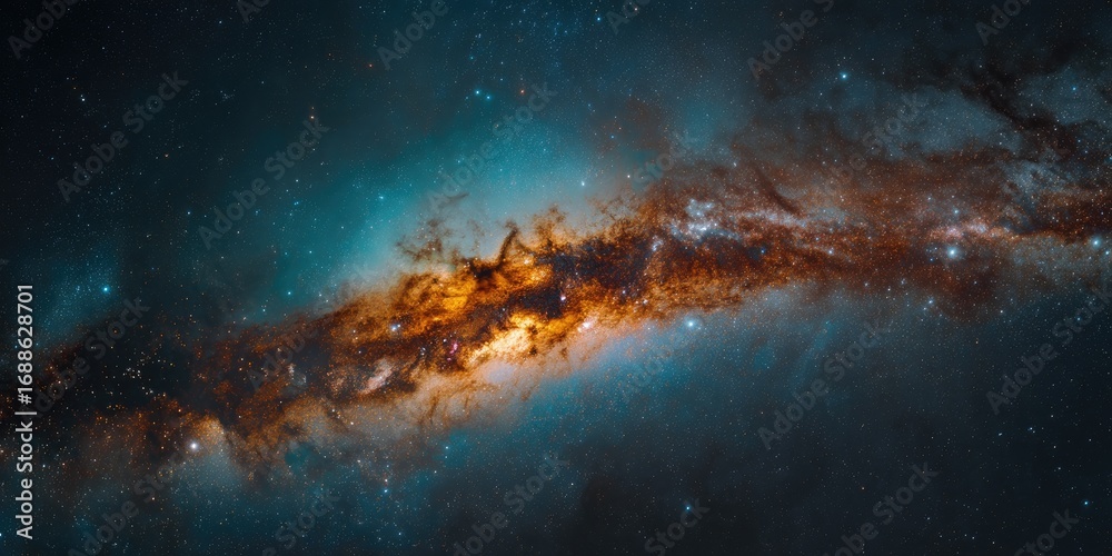 Fototapeta premium A dramatic long exposure of a colorful nebula