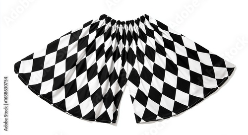 Black And White Diamond - Patterned Wide - Leg Pants, Fashion Retro Trousers, Stage Performance/Casual Wear/Clothing Material