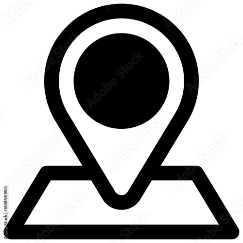 Address. Outlined stroke vector icon with black-filled details.