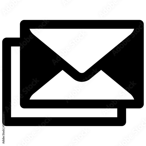 Email. Outlined stroke vector icon with black-filled details.