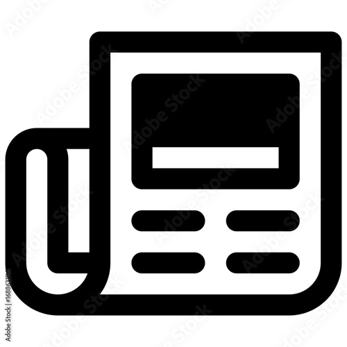 Publications. Outlined stroke vector icon with black-filled details.
