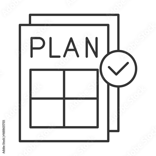 Planning Outline Icon Element For Design