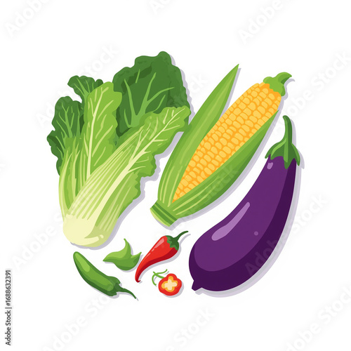 vegetables isolated on white