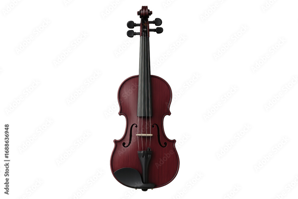 Obraz premium Red violin isolated on transparent background, perfect for music-related projects