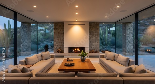 Luxurious Modern Desert Home Living Room