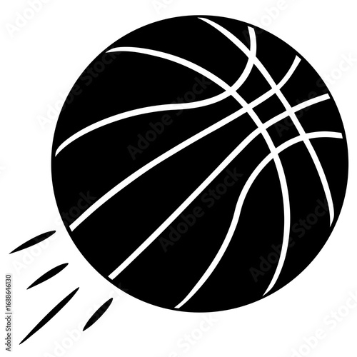 Basketball bouncing silhouette vector illustration  
