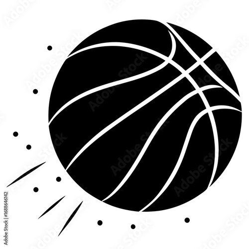 Basketball bouncing silhouette vector illustration  