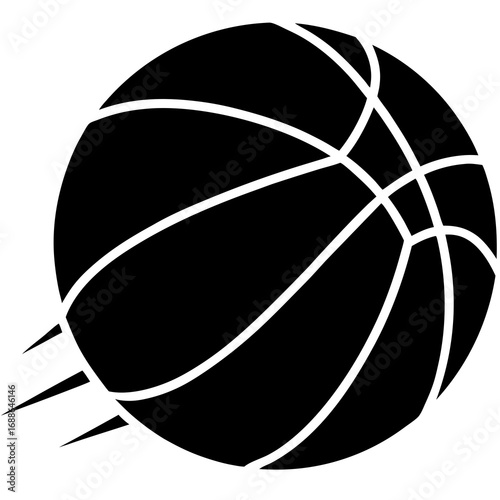 Basketball bouncing silhouette vector illustration  