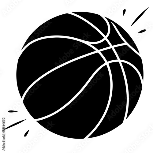 Basketball bouncing silhouette vector illustration  