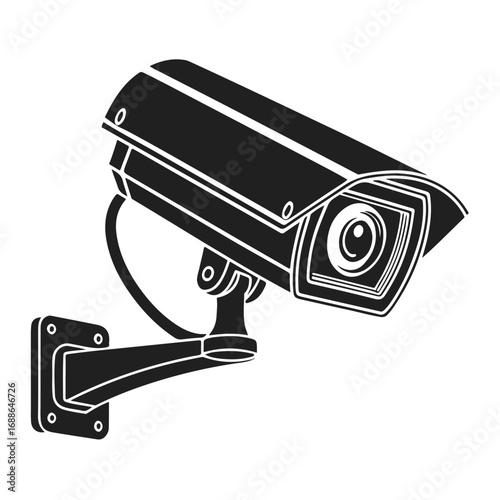 Simple illustration of a CCTV security camera designed for surveillance and modern monitoring systems.