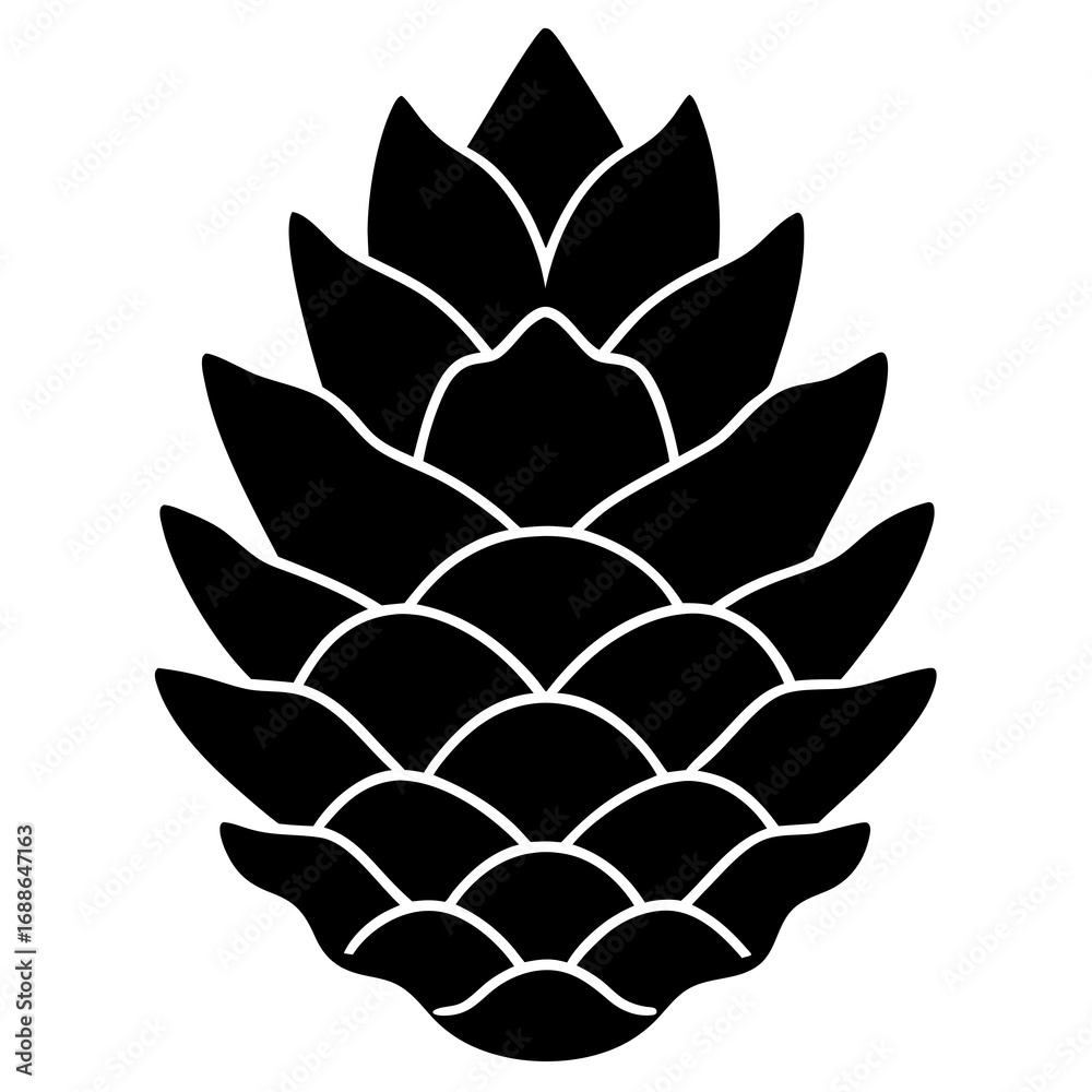 Obraz premium Pinecone vector icon silhouette vector illustration 