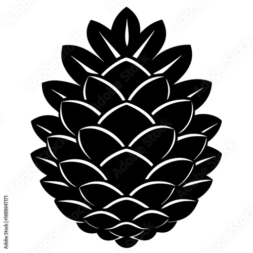 Pinecone vector icon silhouette vector illustration  