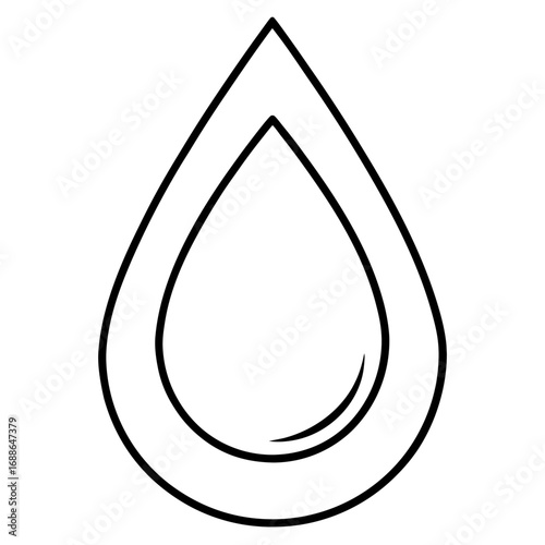 Water droplet line art vector illustration 