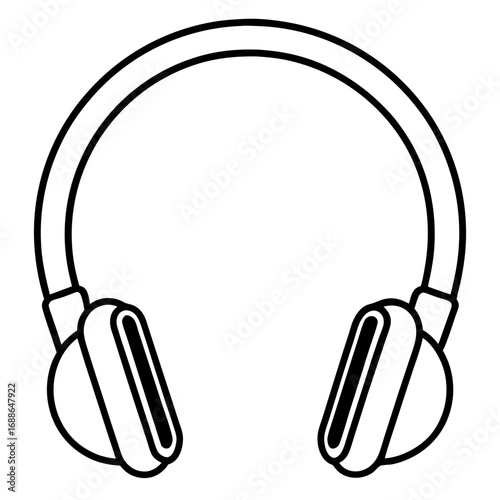 Headphone line art vector illustration 