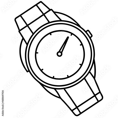 wristwatch line art vector illustration 
