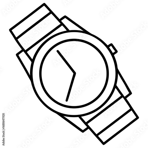 wristwatch line art vector illustration 