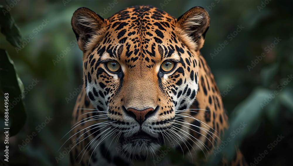 Obraz premium Close-up Portrait of a Jaguar in the Wild