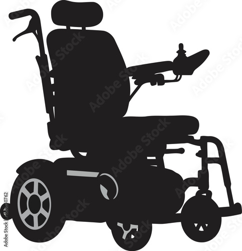 Silhouette electric wheelchair for mobility assistance and independence vector