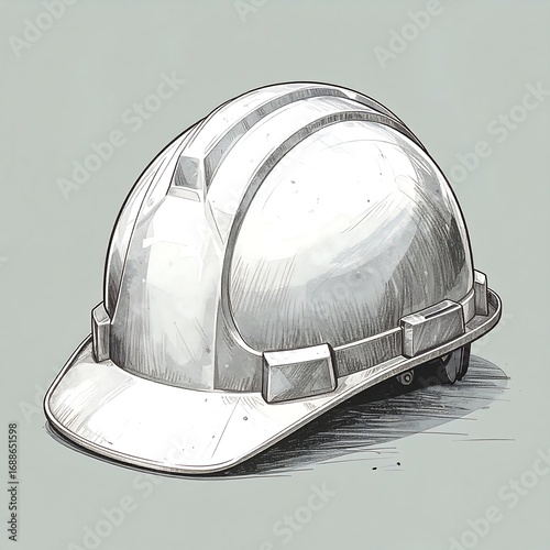 Detailed sketch of a safety helmet (1)